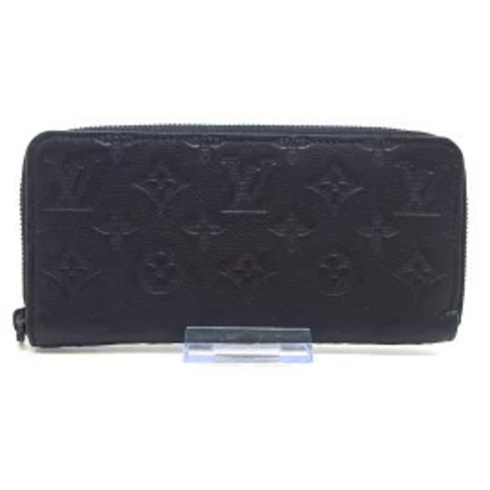 LOUIS VUITTON Zippy Wallet Horizontal Long Black Leather